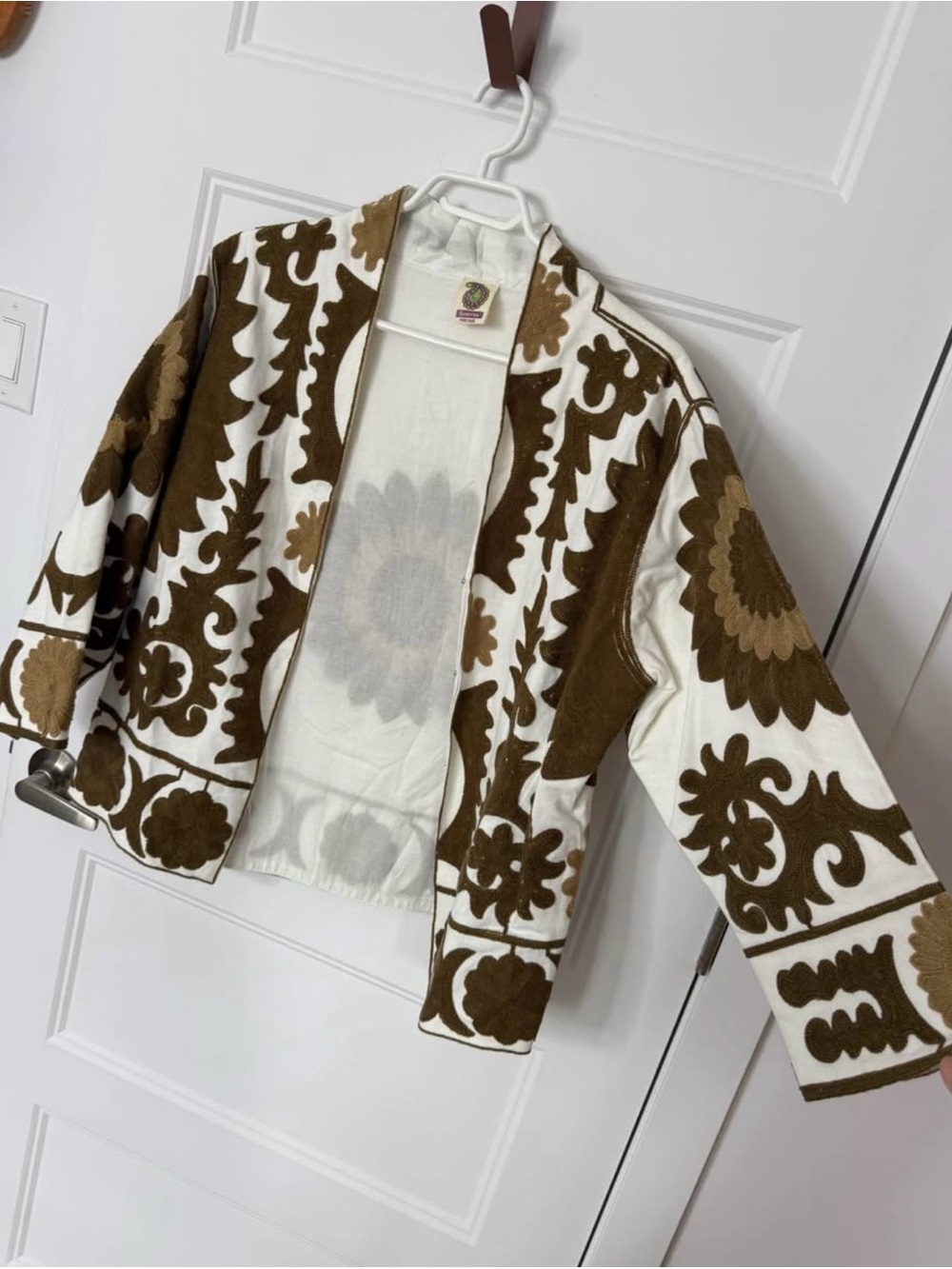 Kids Brown & White Floral Pattern Jacket